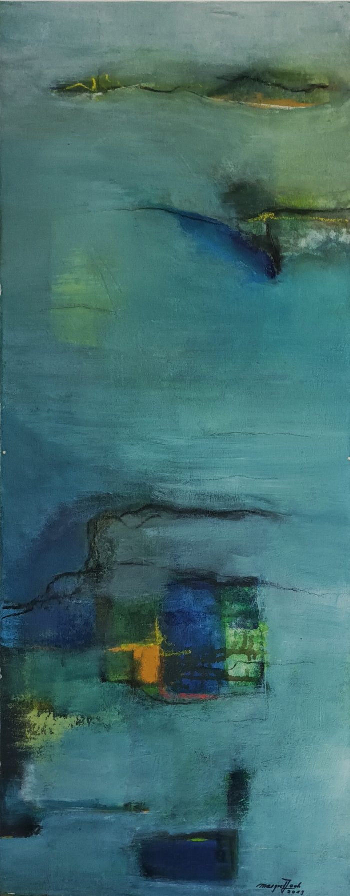 Margret Joch, O.T., 100x40cm, Acryl auf Leinwand