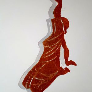 Erika Drumel, Tänzerin, 50x70cm Holzschnitt