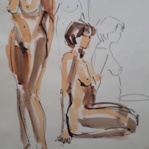 Horst Drumel, Akt, 40x50cm, Aquarell