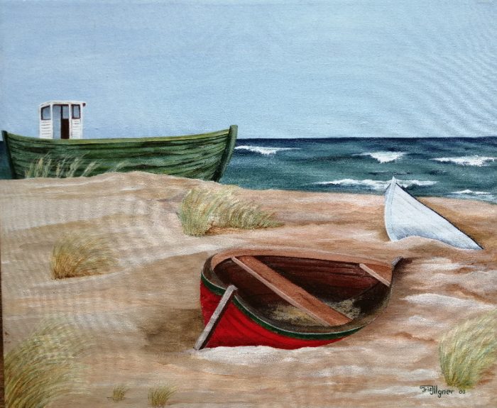 Ursula Illgner, 50x60 cm, Boote, Acryl auf Leinwand