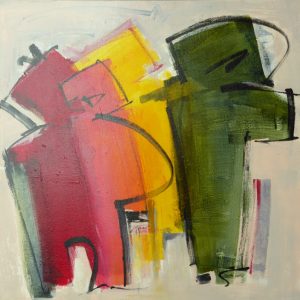 Arnold Kreuter, Familienidylle, 60x60 cm, Acryl auf Leinwand