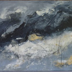 Landschaft grau, 60x50 cm, Mischtechnik, Maria Sandner