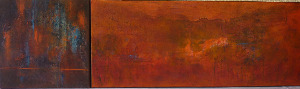 Maria Sandner, O.T., 40x120cm, Mischtechnik auf Leinwand