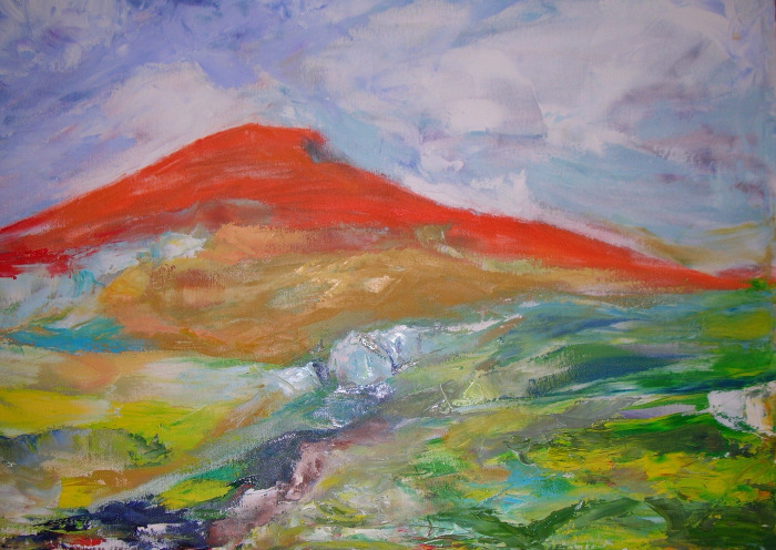 Elisabeth Schwandter, Roter Berg, 60x80 cm, Öl auf Leinwand