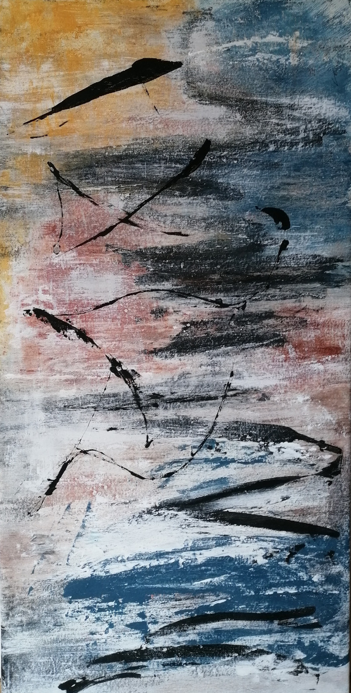 Dorli Vany, O.T., 50x100cm, Acryl auf Leinwand