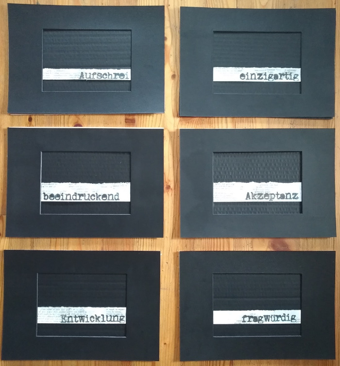 Thomas Sternig, Denkanstoß, 6 teilig je 21x 30 cm, Acryl Bildtransfer