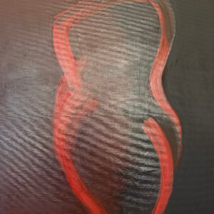 Cordula Altersberger, Akt rot schwarz, 60x11cm, Acryl auf Leinwand