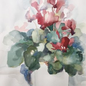 Luzie Pinkas, Zyclamen, 60x50 cm, Aquarell
