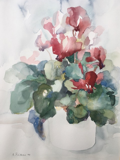 Luzie Pinkas, Zyclamen, 60x50 cm, Aquarell