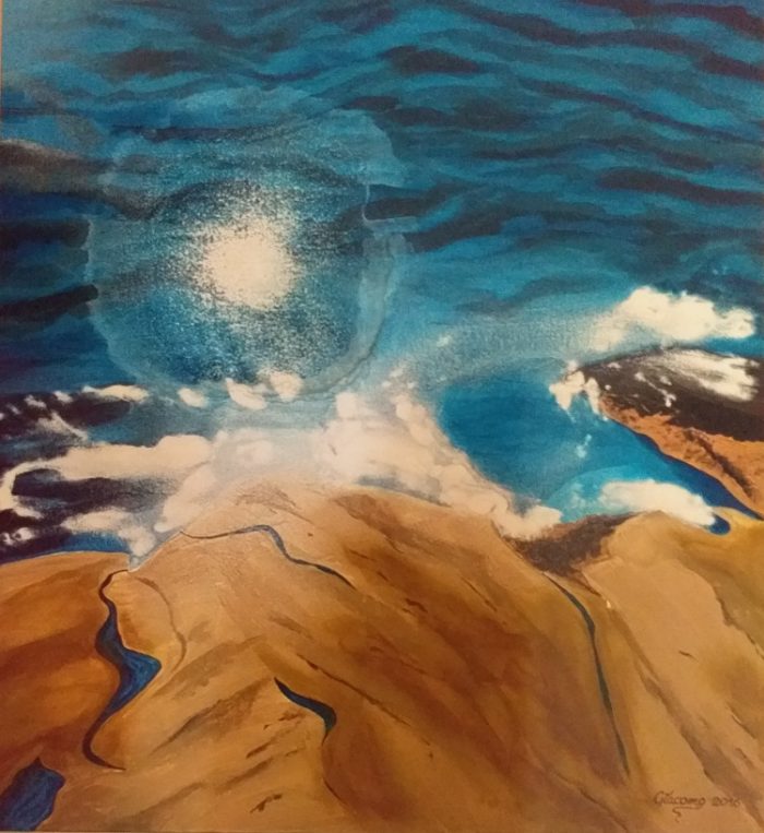 Johann Breitegger, Berg Sinai, 100x100cm, Acryl auf Leinen