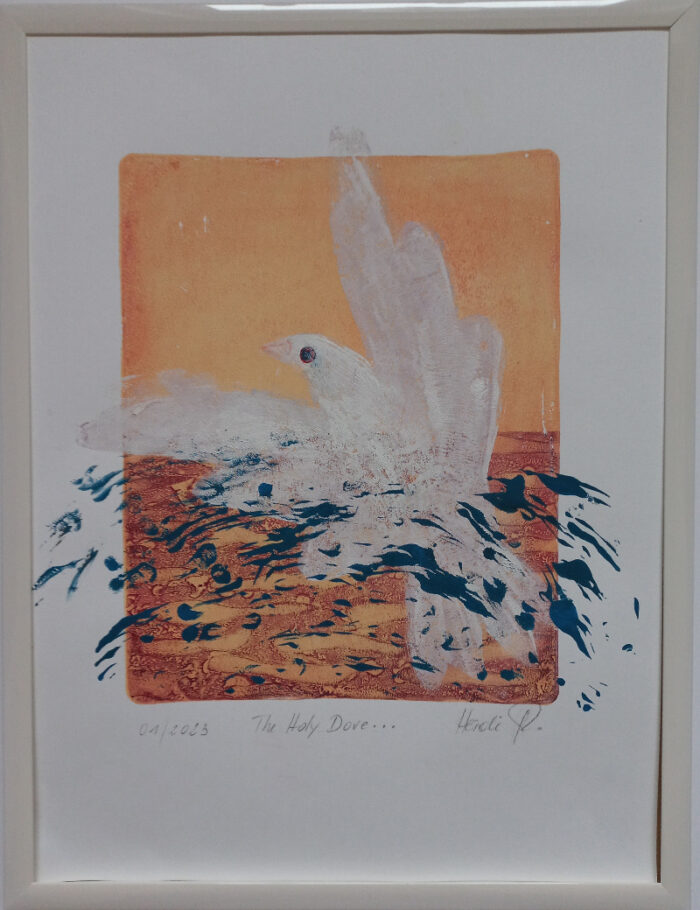 Heidi Pucher, The Holy Dove, 32x42cm gerahmt, Monoprint