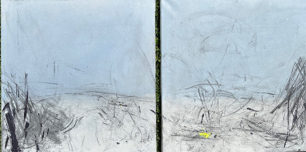 Carolin Meinl, Vom Sein und Werden Dyptichon 60 x 60cm, Acryl auf Leinwand